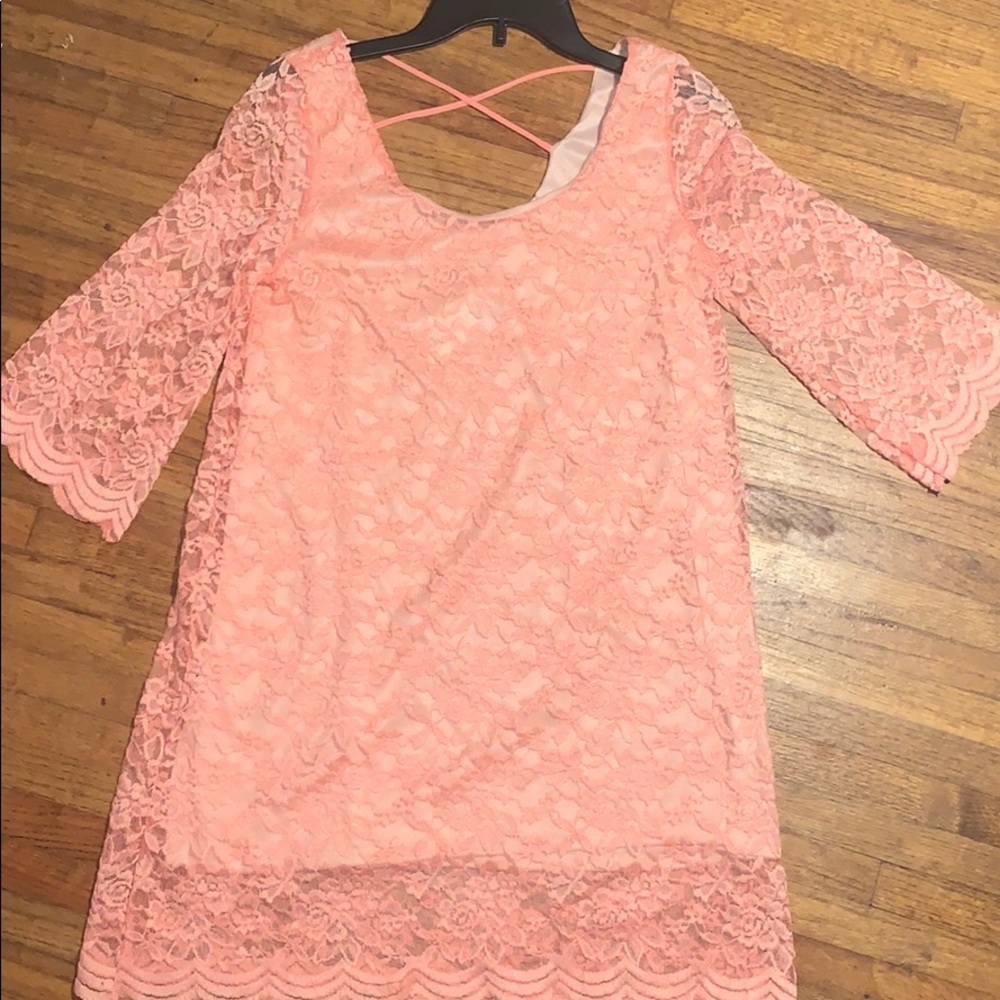 GI BIU 🍑 peach color lace dress